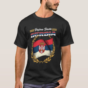Bajina Basta Serbien Souvenir Srbija Flagge T-Shirt