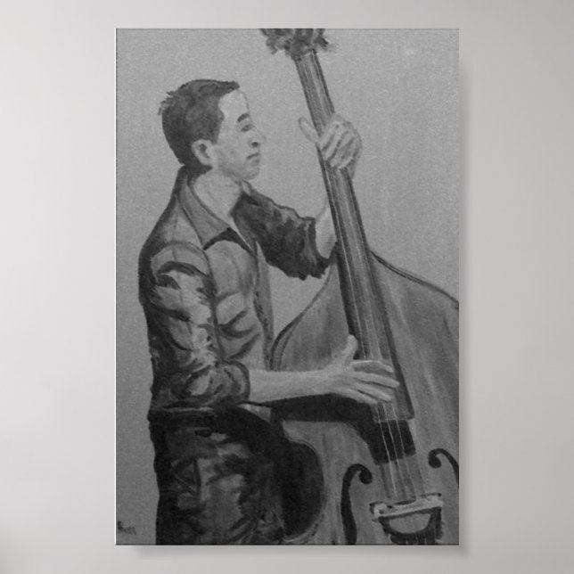 Bajista Hombre O charcoil Artwork Impresiones Poster (Vorne)