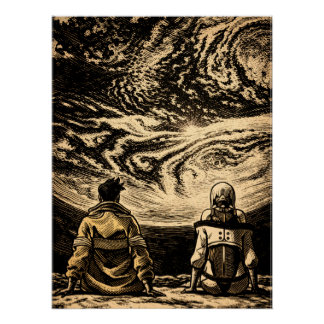 "Bajo el mismo cielo" - Estilo Grabado Poster