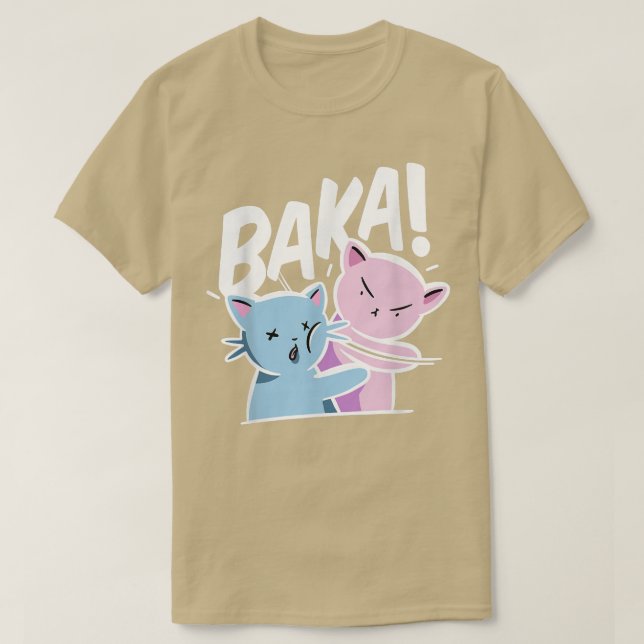 Baka Anime Cat Slap Baka Japanische Katze  T-Shirt (Design vorne)