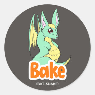 Bake (Bat + Schlange) Niedlicher Aufkleber