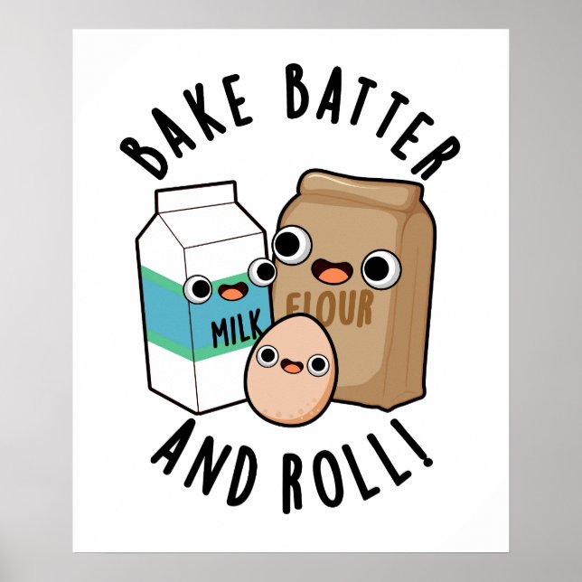 Bake Batter und Roll Funny Baking Song Puff Poster (Vorne)
