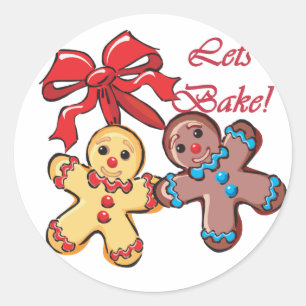 Bake Gingerbrot Men Runder Aufkleber