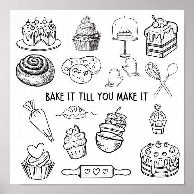 Bake it to make it Wall Art Poster (Vorne)