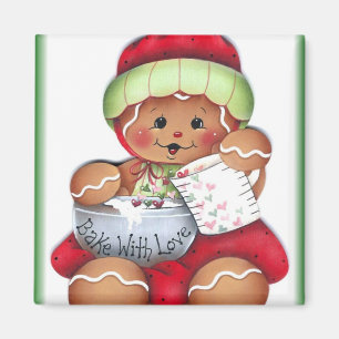 Bake mit Liebe Gingerbret Magnet