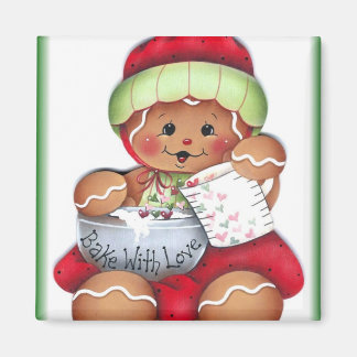 Bake mit Liebe Gingerbret Magnet