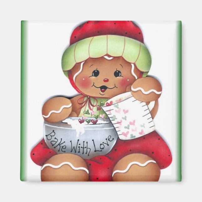 Bake mit Liebe Gingerbret Magnet (Vorne)