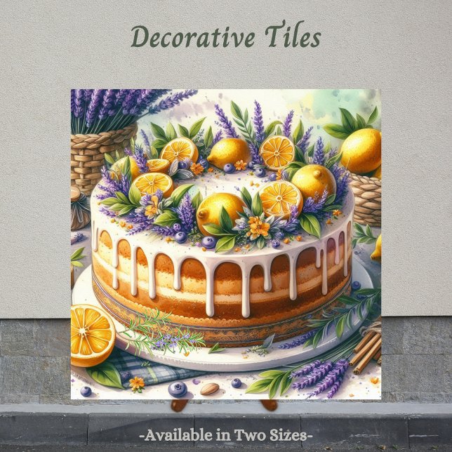 Bake mit Tradition, Bake mit Liebe, große Tile Fliese (Italian inspired decorative tile. Perfect tile to display in the kitchen.)