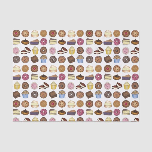 Bake Sale Cookie Kuchen Kuchen Donut Brownie Muffi Seidenpapier (Vorderseite)