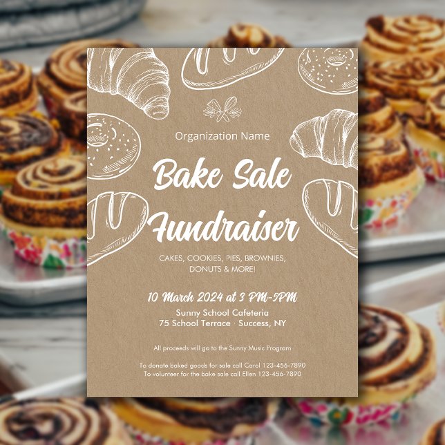 Bake Sale Fundraiser Church School Ankündigung Flyer (Bake Sale Fundraiser Church School Announcement Flyer)