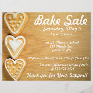 Bake Sale Fundraiser Flyer Horizontale Cookies