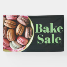 Bake Sale Fundraiser Table Banner Macaros