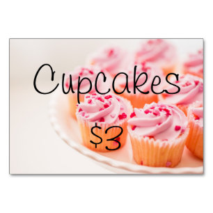Bake Sale Fundraiser Table Signature Card Tischnummer
