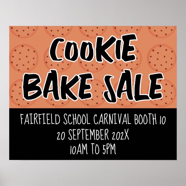 Bake Sale-Zeichen, Cookie Booth Poster-Vorlage Poster (Vorne)