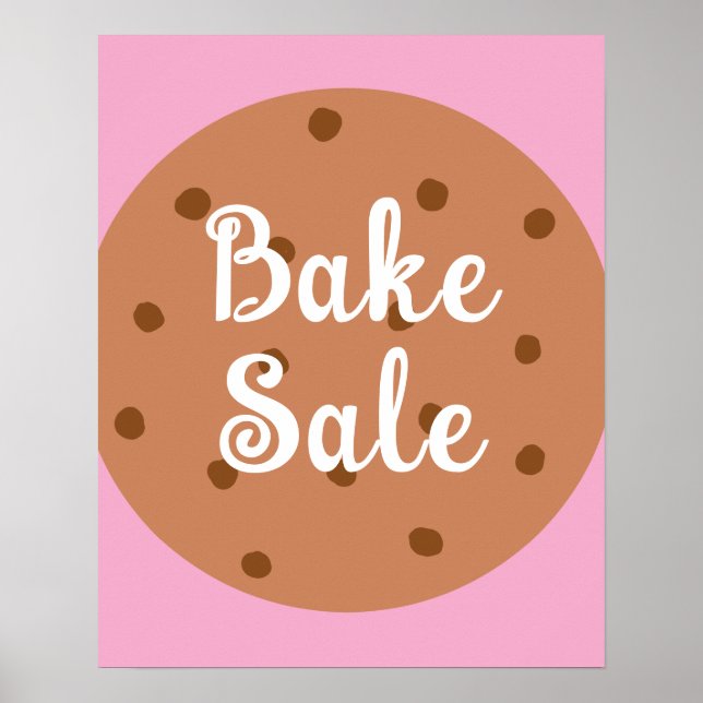 Bake-Sale-Zeichen, Niedliche Bake-Sale-Ankündigung Poster (Vorne)