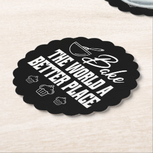 Bake the World A Better Place Funny Baking Liebhab Untersetzer