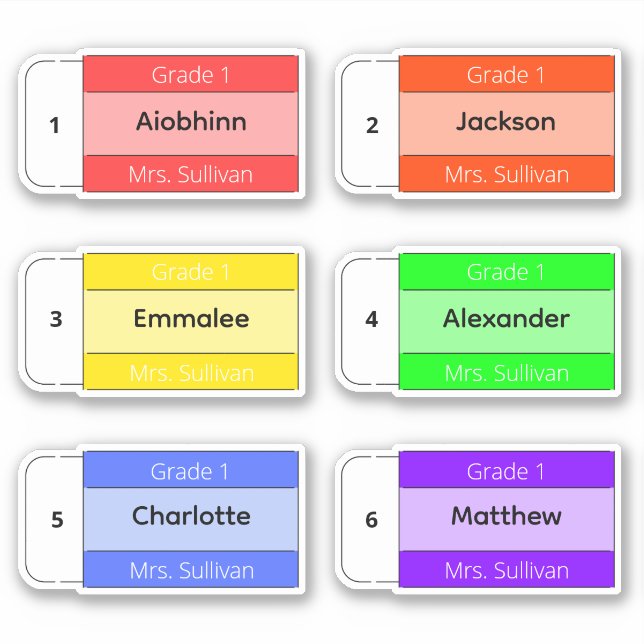 Bake to School Custom Multiple Name Stickers Aufkleber (Vorderseite)