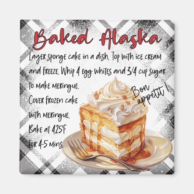 Baked Alaska Recipe Magnet (Vorne)