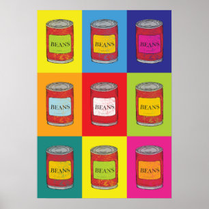 Baked Bean Tins Food Pop Küche Poster