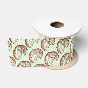 Baked Bombe Alaska Ice Cream Cake Dessert Futter Satinband