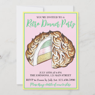 Baked Bombe Alaska Retro Party Dessert Essen Einladung