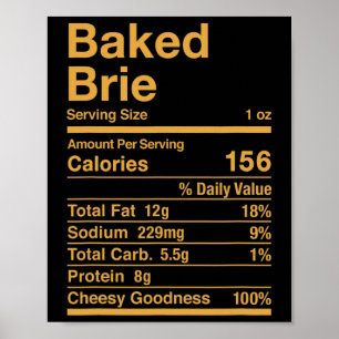 Baked Brie Nutrition Fakten Käsegeschenk Poster