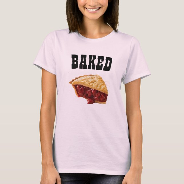 Baked Cherrie Pie Pregnancy Funny T - Shirt Design (Vorderseite)