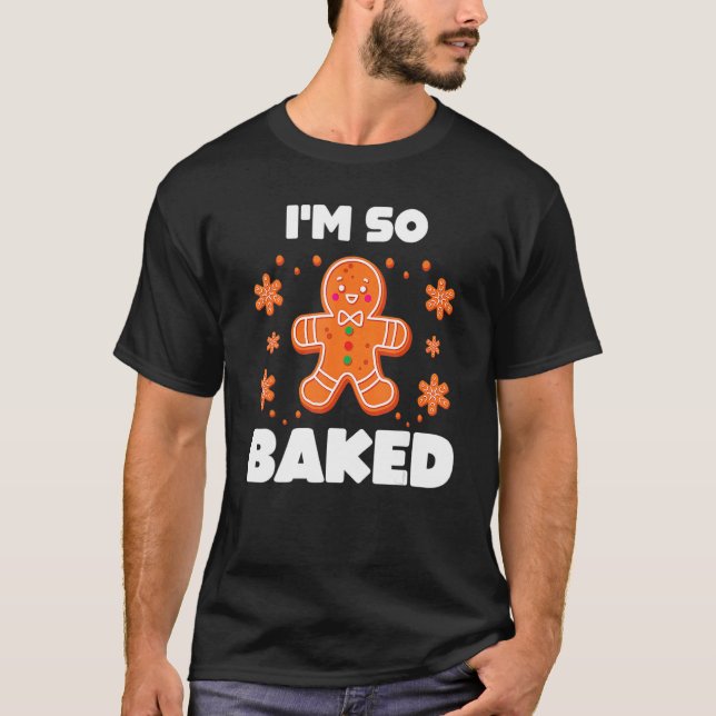 Baked Gingerbread Man Costume Christmas Cookie T-Shirt (Vorderseite)
