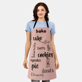 Baked Goods Words Peach Kitchen Schürze