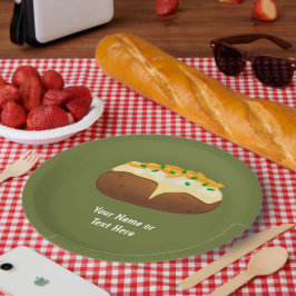 Baked Potato in Skin - Käse & Chive - Text hinzufü Pappteller