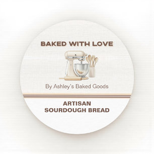 Baked With Love Artisan Brot Bäckerei Aufkleber