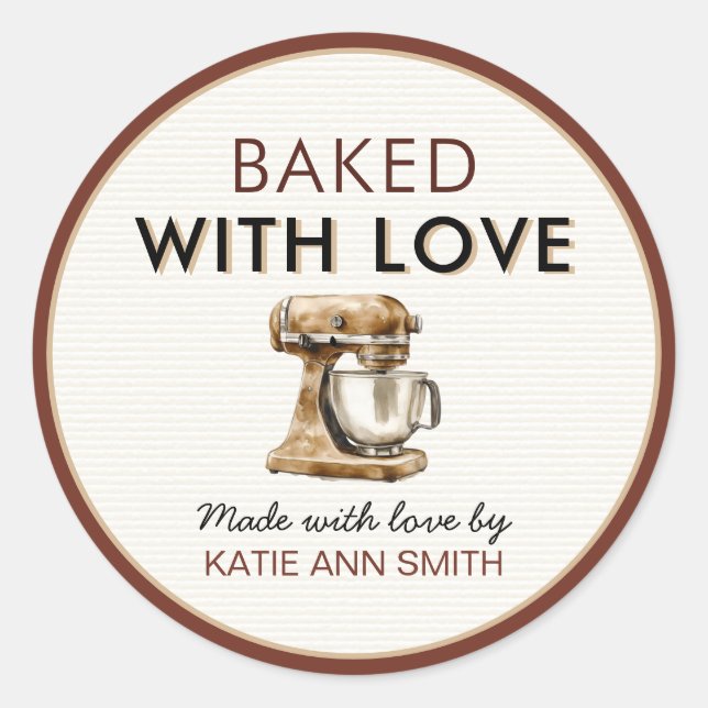 Baked With Love Bakery Goods Label Stickers  (Vorderseite)