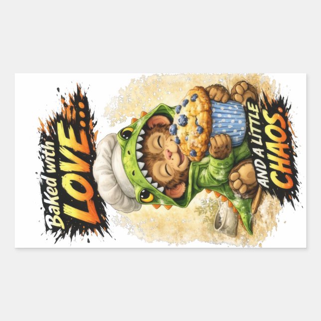 Baked with Love Sticker Cute Dino (Vorderseite)