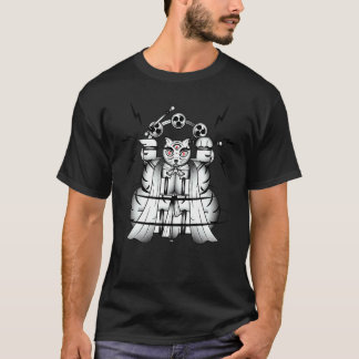 Bakeneko mit Raijin-Trommeln japanische Monsterkat T-Shirt