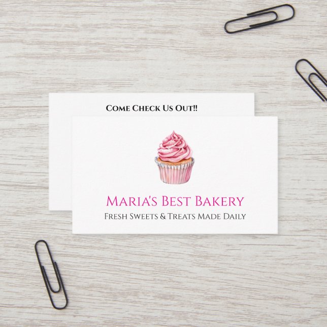 Baker Bäckerei Geschäft Café Visitenkarte (Vorderseite/Rückseite Beispiel)