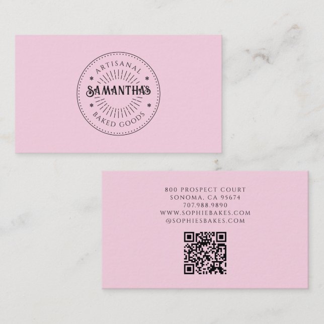 Baker Bäckerei-Logo Pink Visitenkarte (Vorne/Hinten)