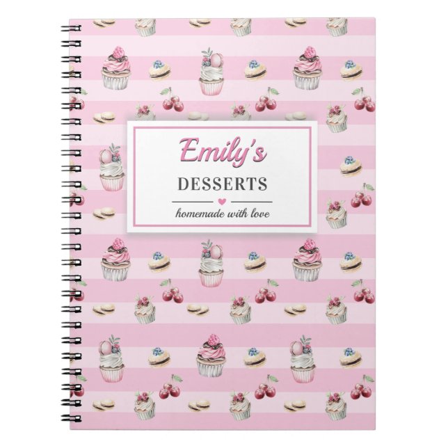 Baker Baking Sweet Dessert Blank Recipe Kitchen Notizblock (Vorderseite)