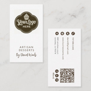 Baker Benutzerdefiniertes Logo Espresso Braun QR-C Visitenkarte