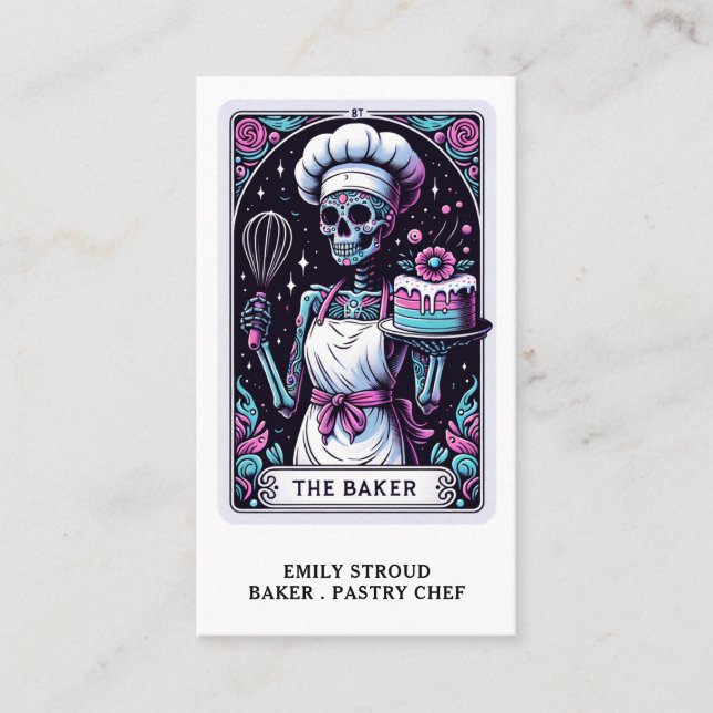 Baker Caterer Tarot Card Business Card Visitenkarte (Vorderseite)