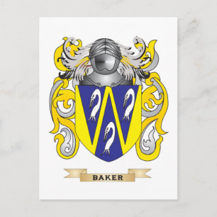 Baker Coat of Arms (Familienwappen) Postkarte