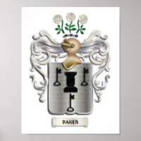 Baker Coat of Arms Print on Heavy Matte Paper