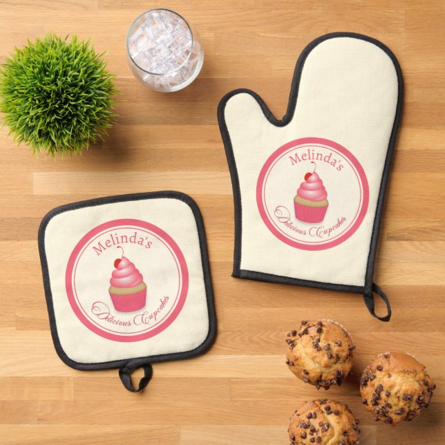 Baker Cupcakes Ofenhandschuh & Topflappen-Set (Oben Unten)