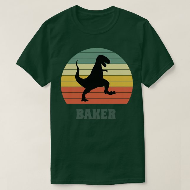 Baker Dinosaur Funny Baker Geschenkidee T-Shirt (Design vorne)