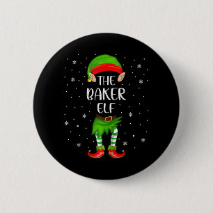 Baker Elf Xmas Party Matching Family Christmas Button