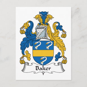 Baker-Familienwappen Postkarte