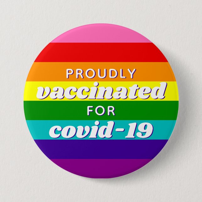 Baker-Gay Pride-Flag Regenbogen-Streifen geimpft Button (Vorderseite)