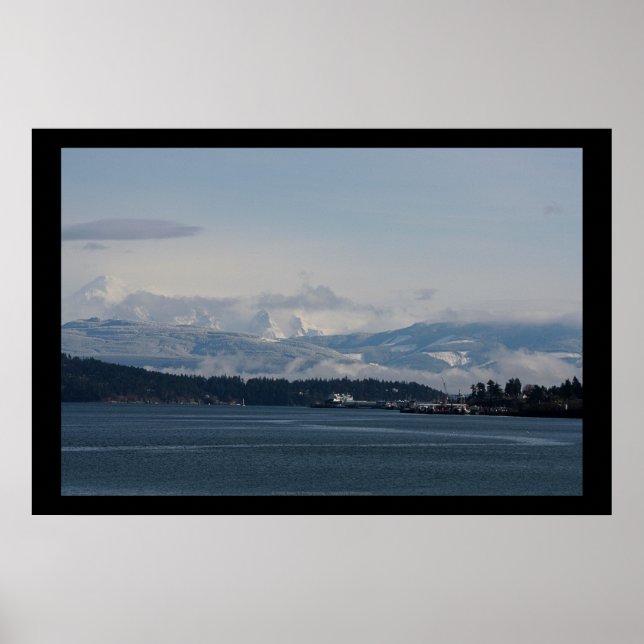 Baker, Guemes Island und Rosario Strait Poster (Vorne)