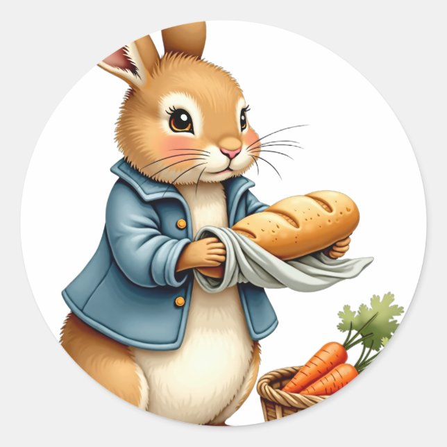 Baker Hase Runder Aufkleber (Vorderseite)