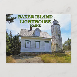 Baker Island Lighthouse, Maine Postcard Postkarte