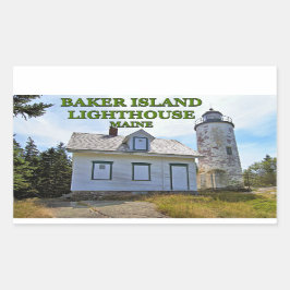 Baker Island Lighthouse, Maine Rechteckiger Aufkleber